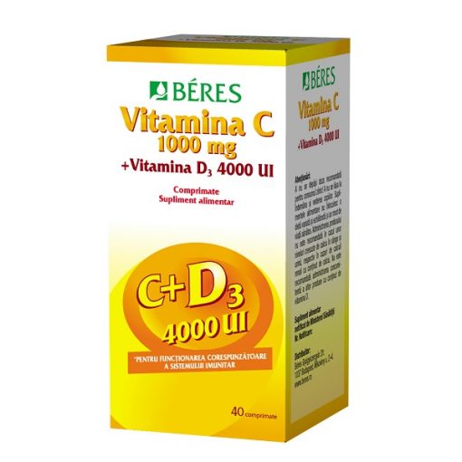 Beres Vitamina C + Vitamina D3 40 comprimate