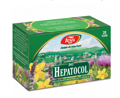 Ceai Hepatocol, D43, 20 plicuri, Fares