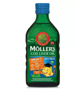 Omega 3 ulei ficat de cod cu aroma de tutti-frutti pentru copii, 250 ml, Moller's