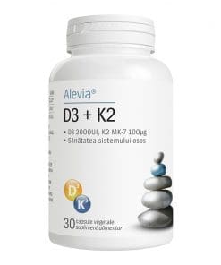 Vitamina D3 + Vitamina K2, 30 cápsulas, Alevia