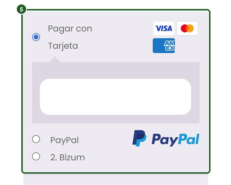 Metodele de plată la o comandă sub 50 de euro: card, PayPal și Bizum