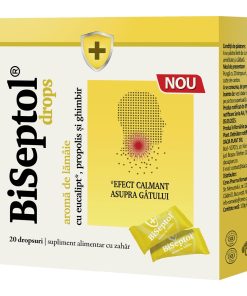 Biseptol Drops sabor limón, 20 caramelos para la garganta con propóleo, Dacia Plant