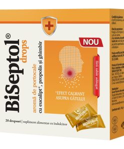 Biseptol Drops sabor naranja sin azúcar, 20 caramelos para la garganta con propóleo, Dacia Plant